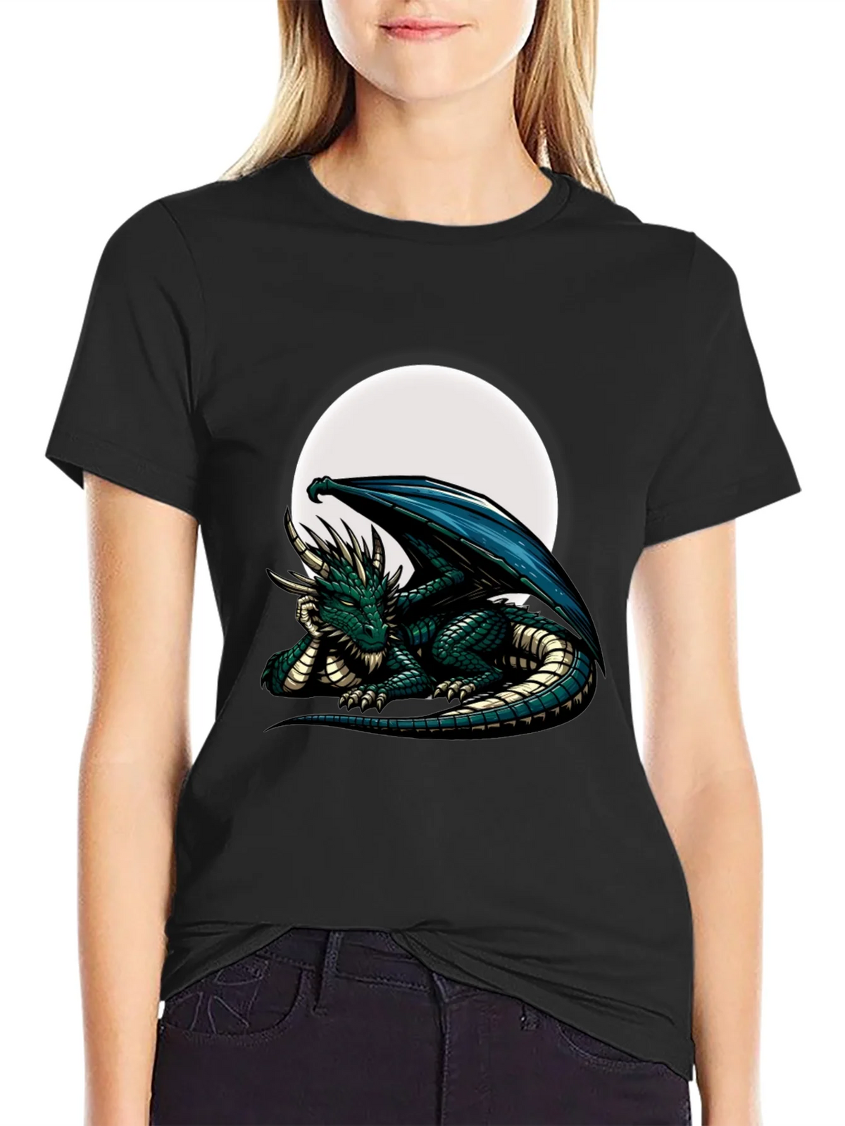 Dragon Moon Graphic Tee - Fantasy T-Shirt product image 2