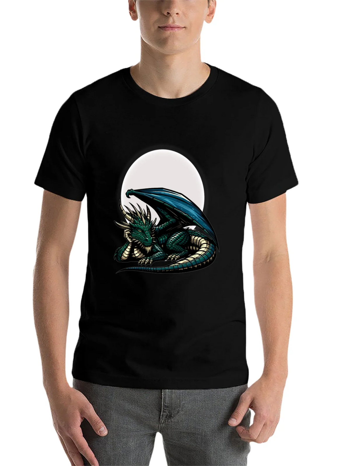 Dragon Moon Graphic Tee - Fantasy T-Shirt product image 4