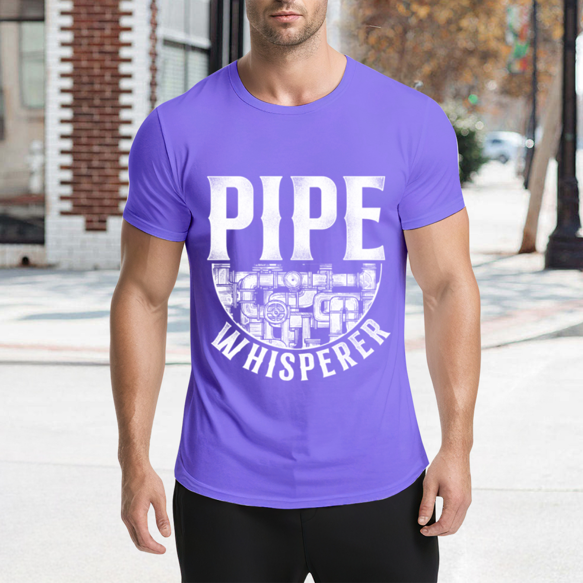 Pipe Whisperer Graphic Tee: Industrial Plumbing Pipes product image 4