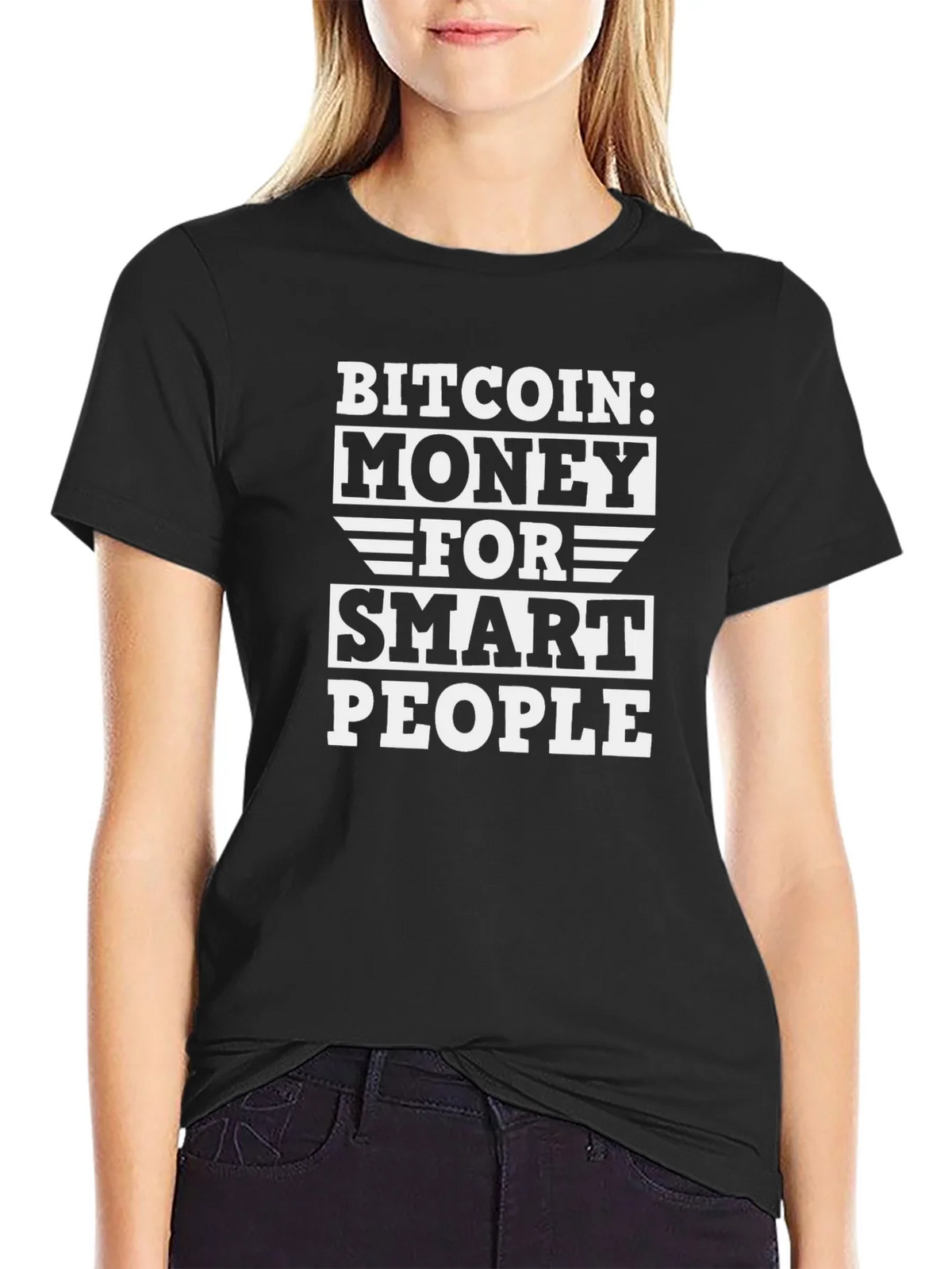 Bitcoin Money For Smart People Black T-Shirt product image 2