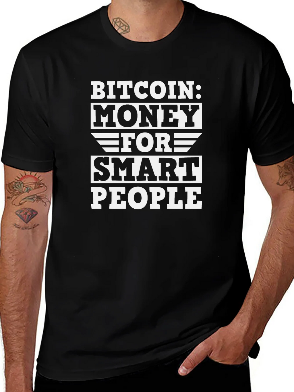 Bitcoin Money For Smart People Black T-Shirt product image 1