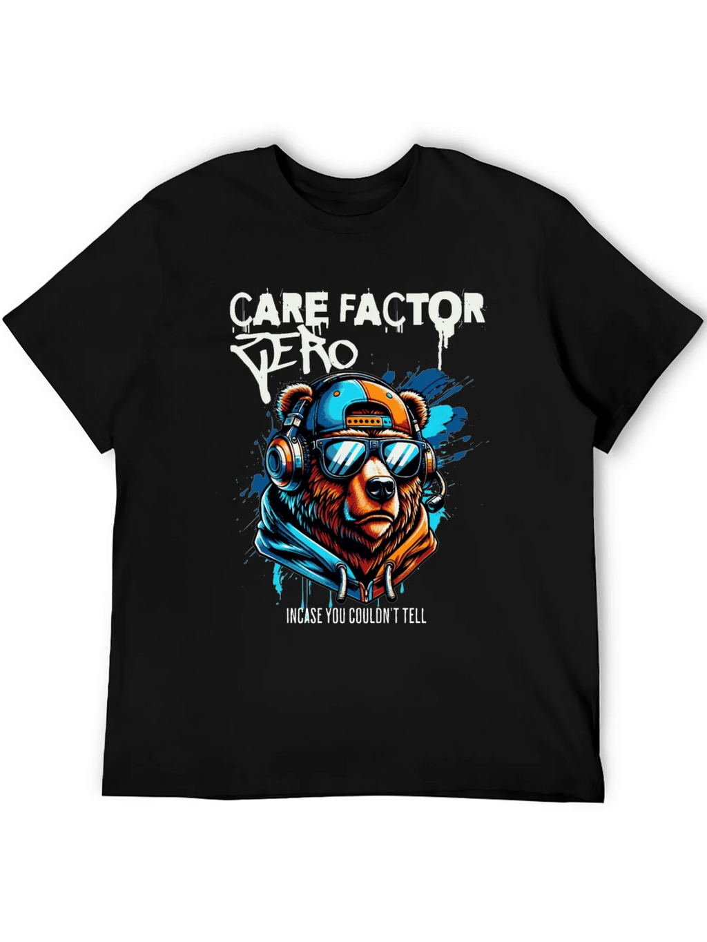 Care Factor Zero Graphic T-Shirt - Bear DJ Design product image 5