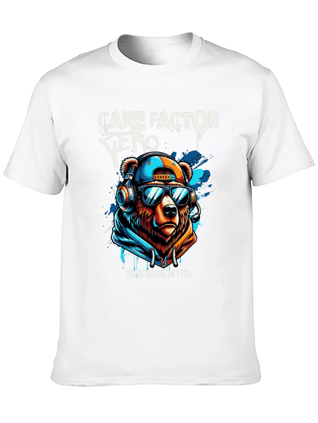 Care Factor Zero Graphic T-Shirt - Bear DJ Design product image 9