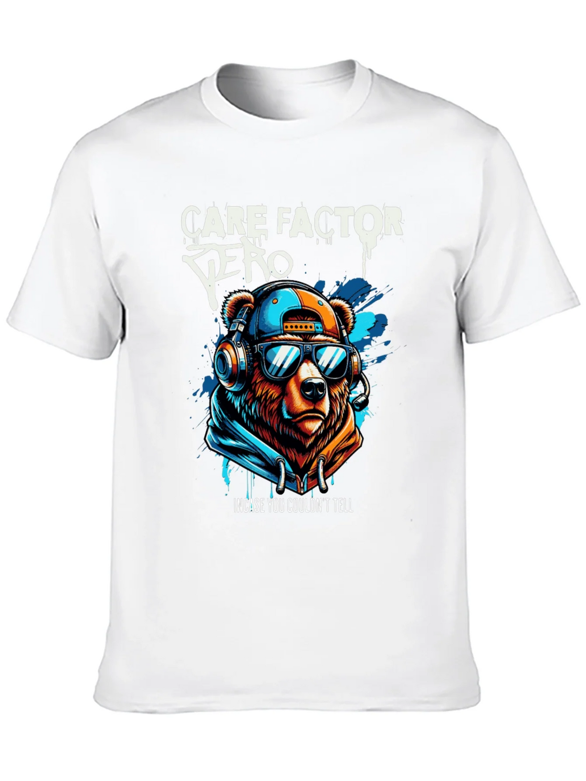 Care Factor Zero Graphic T-Shirt - Bear DJ Design product image 9