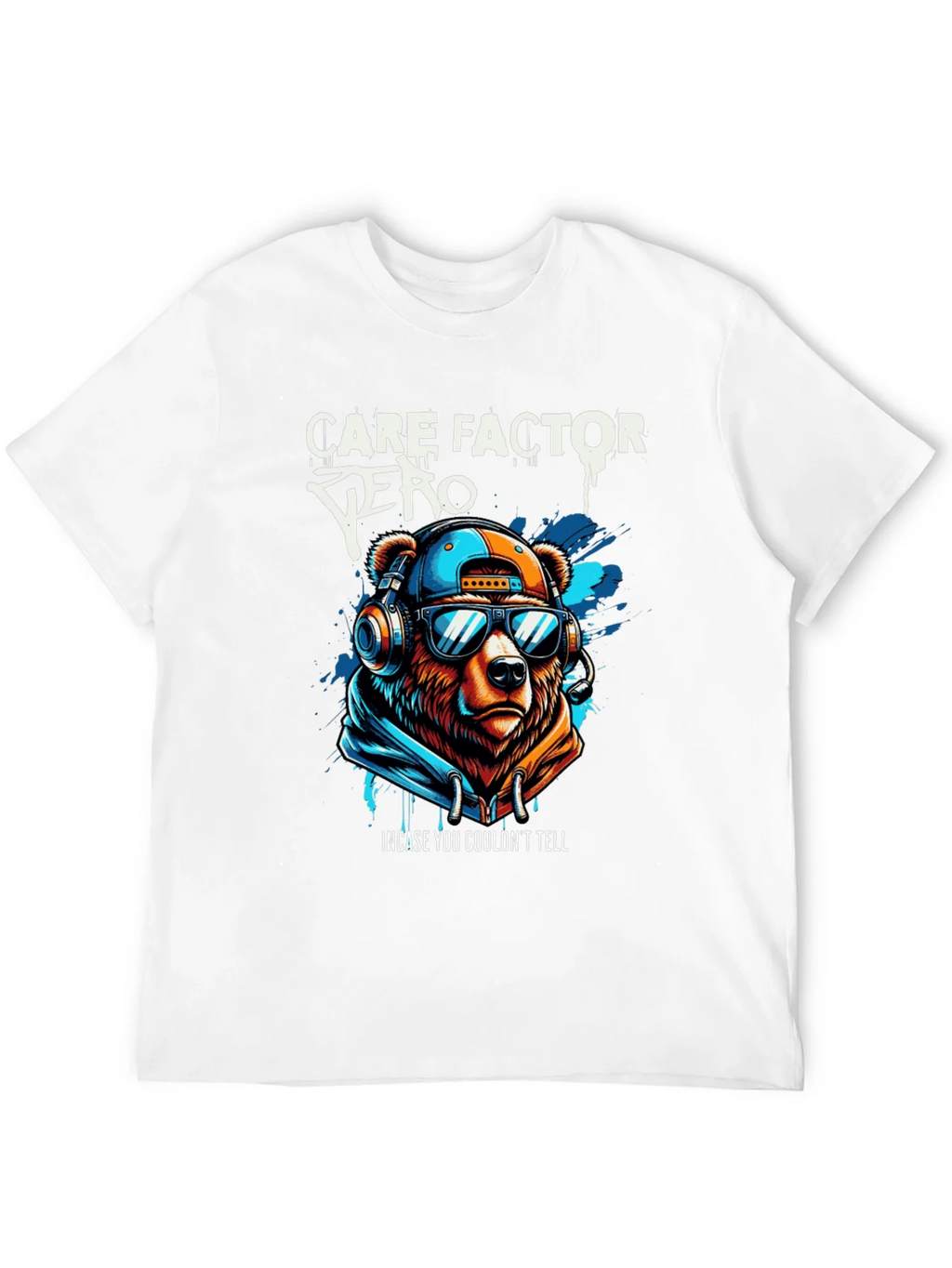 Care Factor Zero Graphic T-Shirt - Bear DJ Design product image 11
