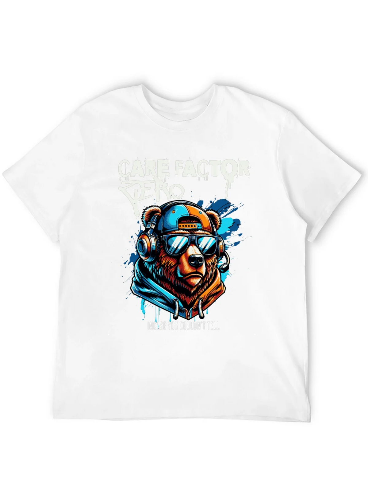 Care Factor Zero Graphic T-Shirt - Bear DJ Design product image 11