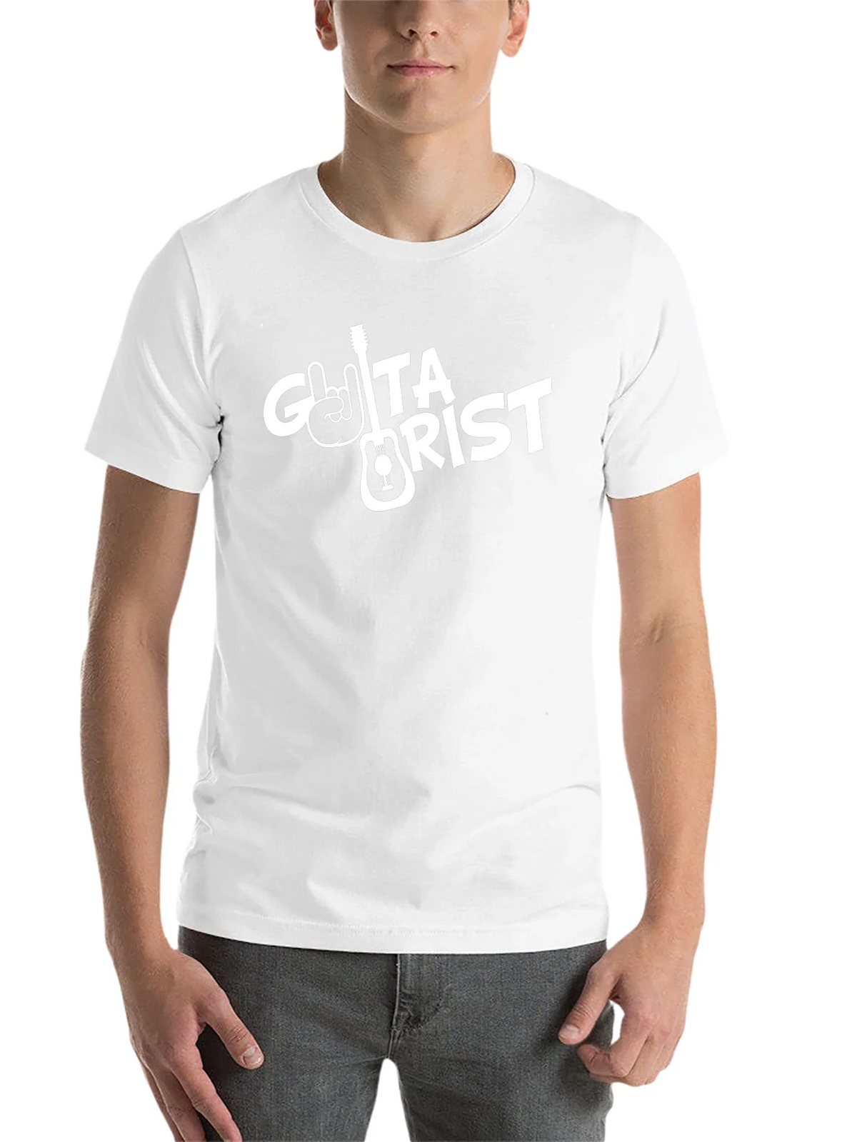 Guitarist Black T-Shirt with Rock Hand Design product image 10