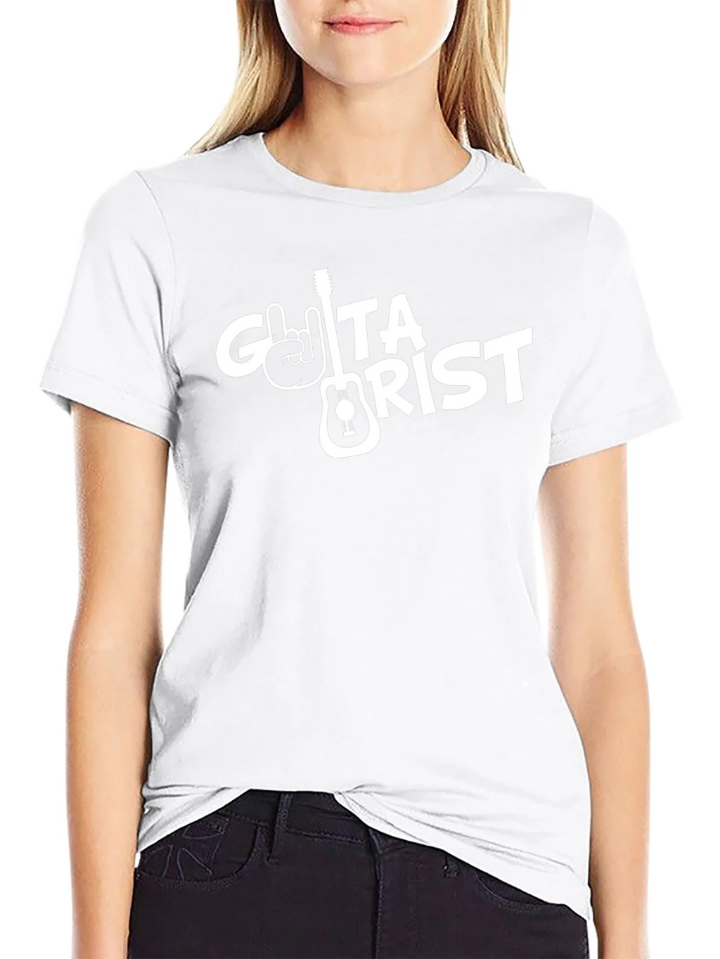 Guitarist Black T-Shirt with Rock Hand Design product image 8