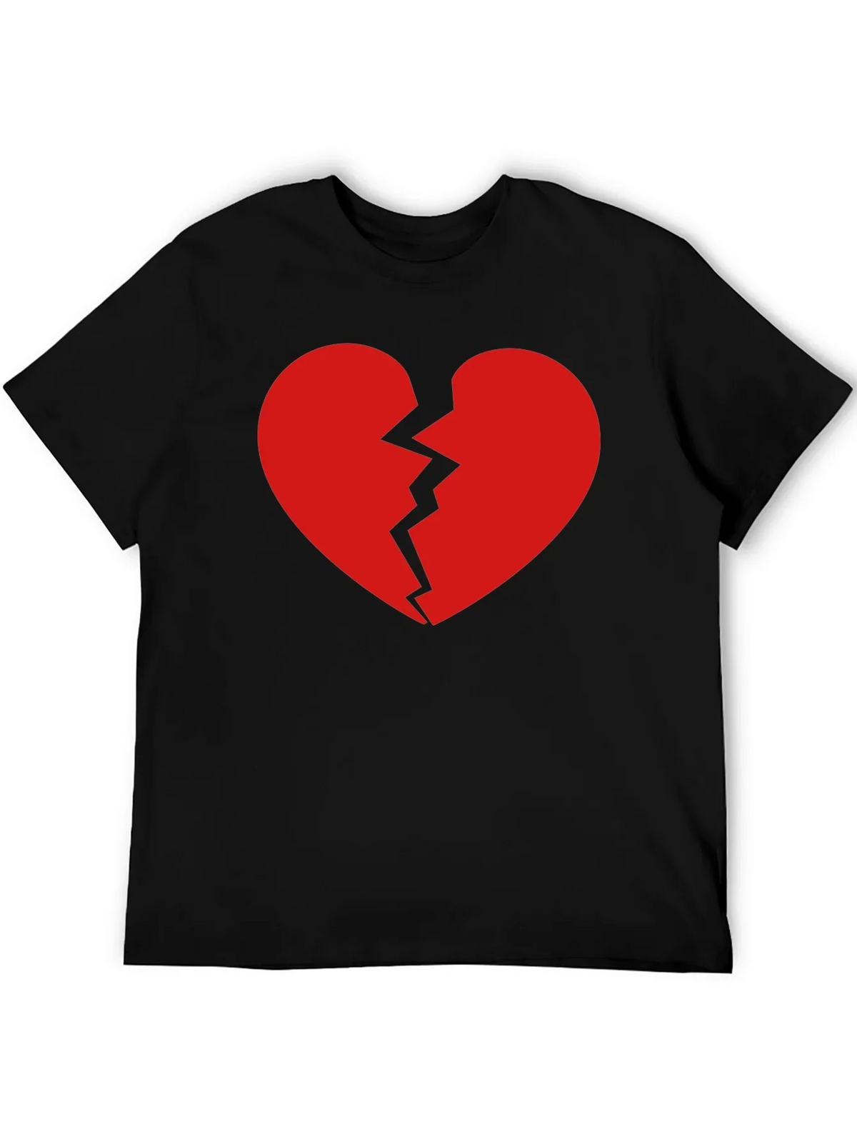 Broken Heart Graphic Tee - Black Cotton T-Shirt product image 5