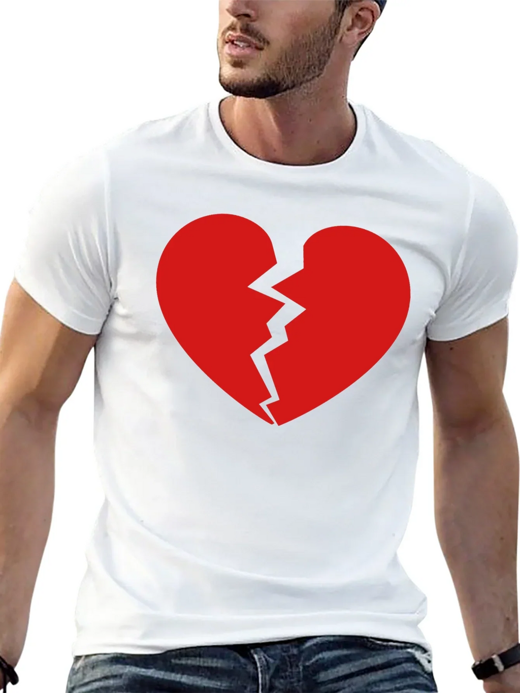 Broken Heart Graphic Tee - Black Cotton T-Shirt product image 12