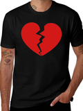 Broken Heart Graphic Tee - Black Cotton T-Shirt product image 1