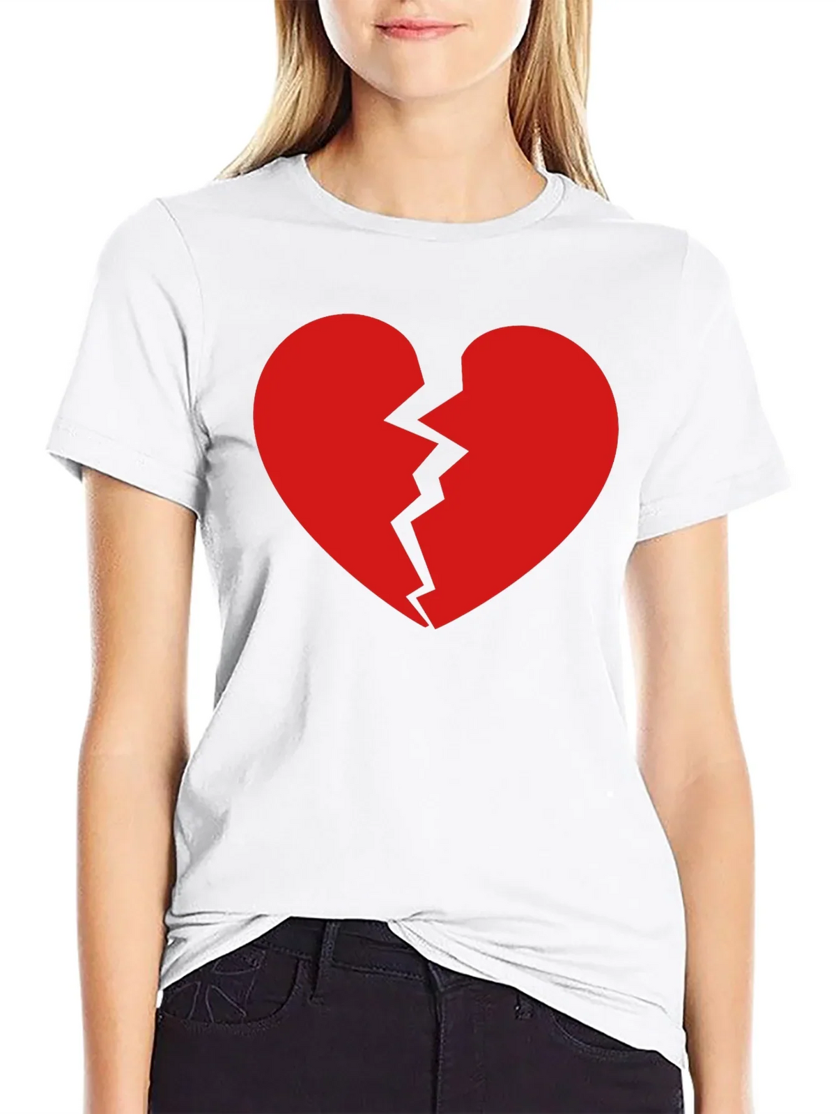 Broken Heart Graphic Tee - Black Cotton T-Shirt product image 8