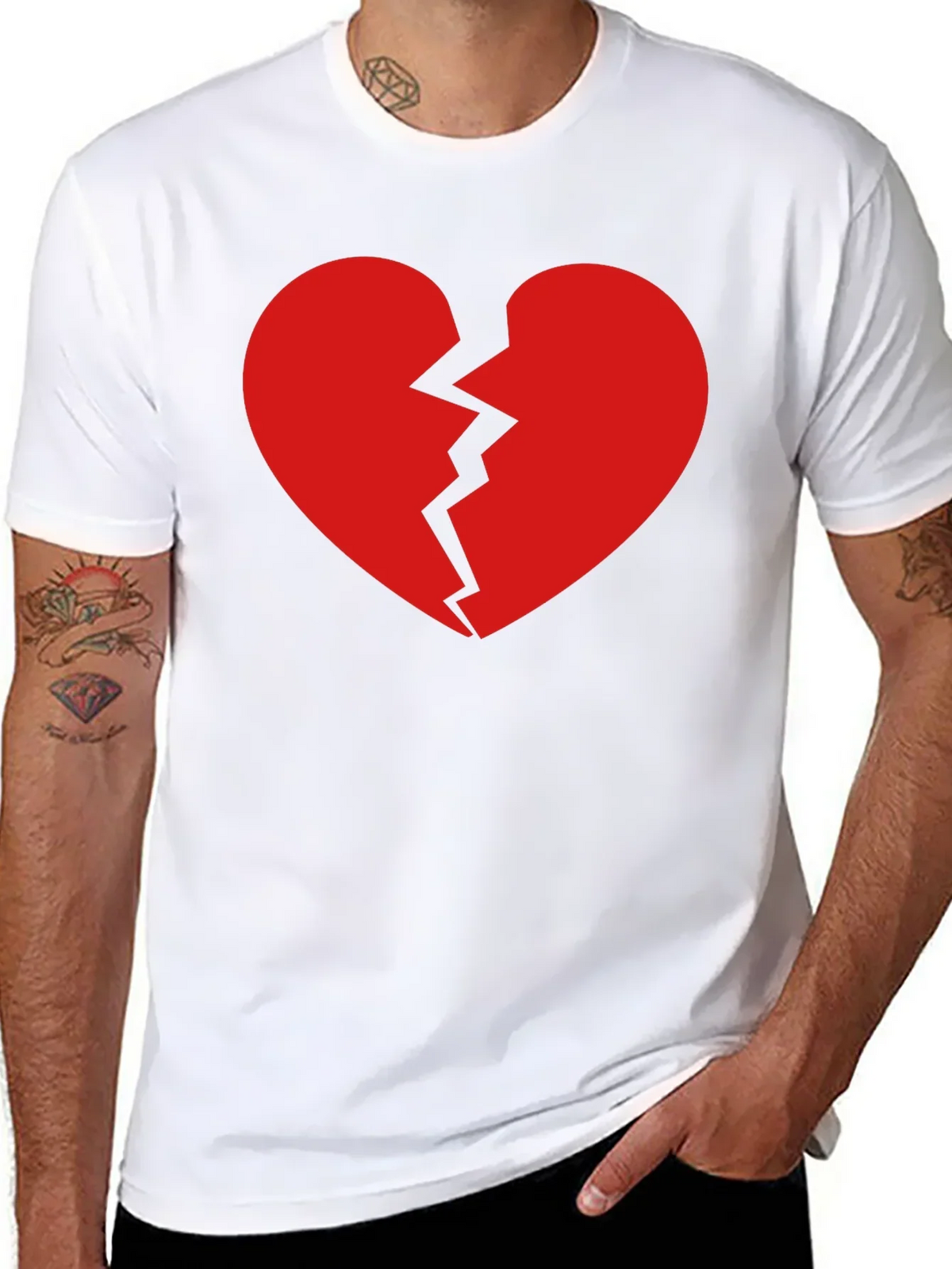 Broken Heart Graphic Tee - Black Cotton T-Shirt product image 7