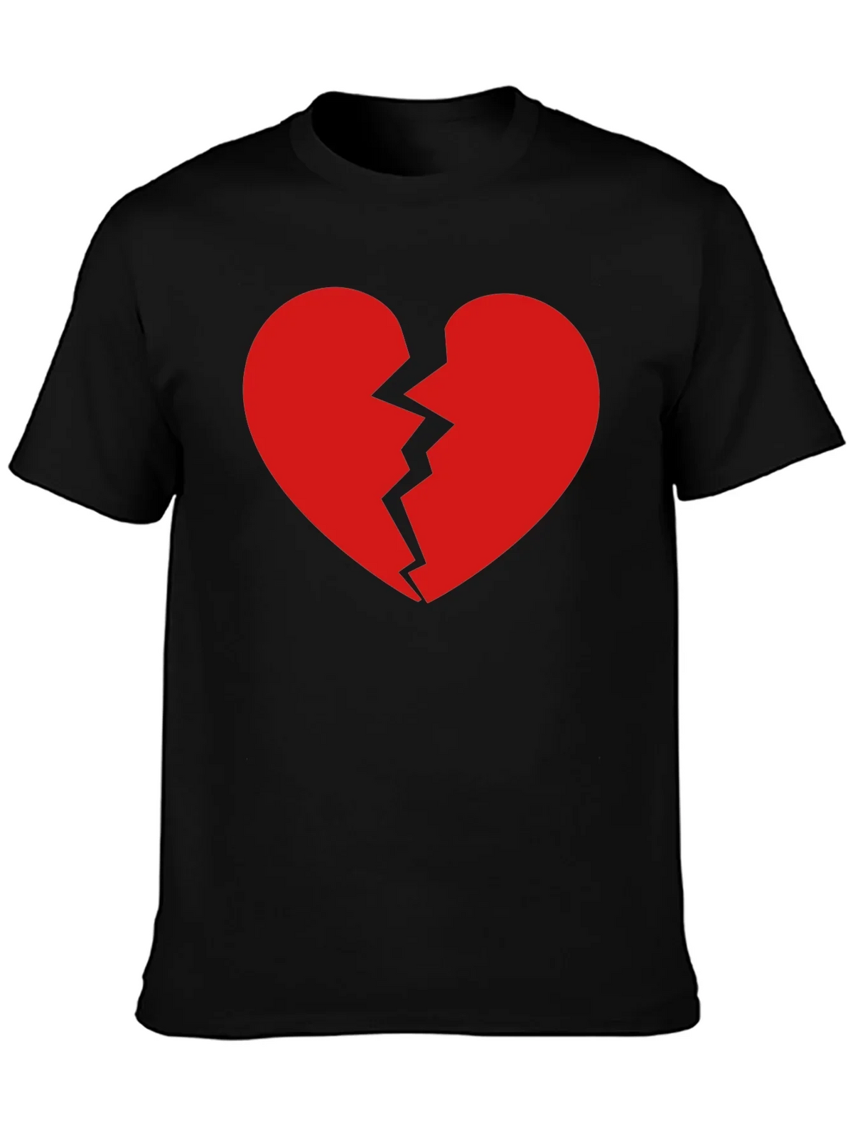 Broken Heart Graphic Tee - Black Cotton T-Shirt product image 3