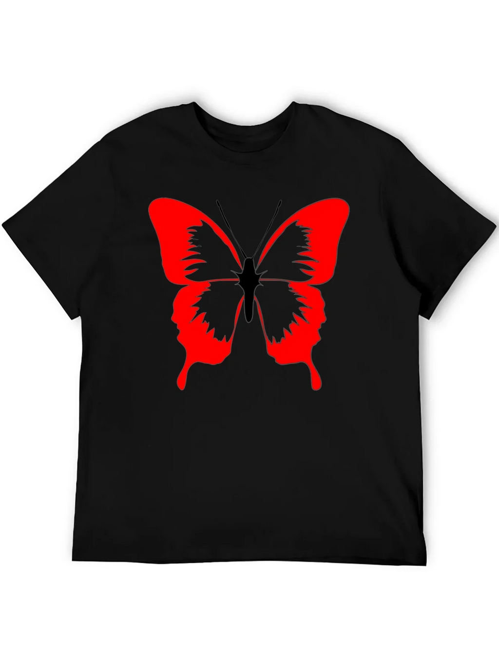 Butterfly Graphic Black T-Shirt - Bold Red Design product image 5