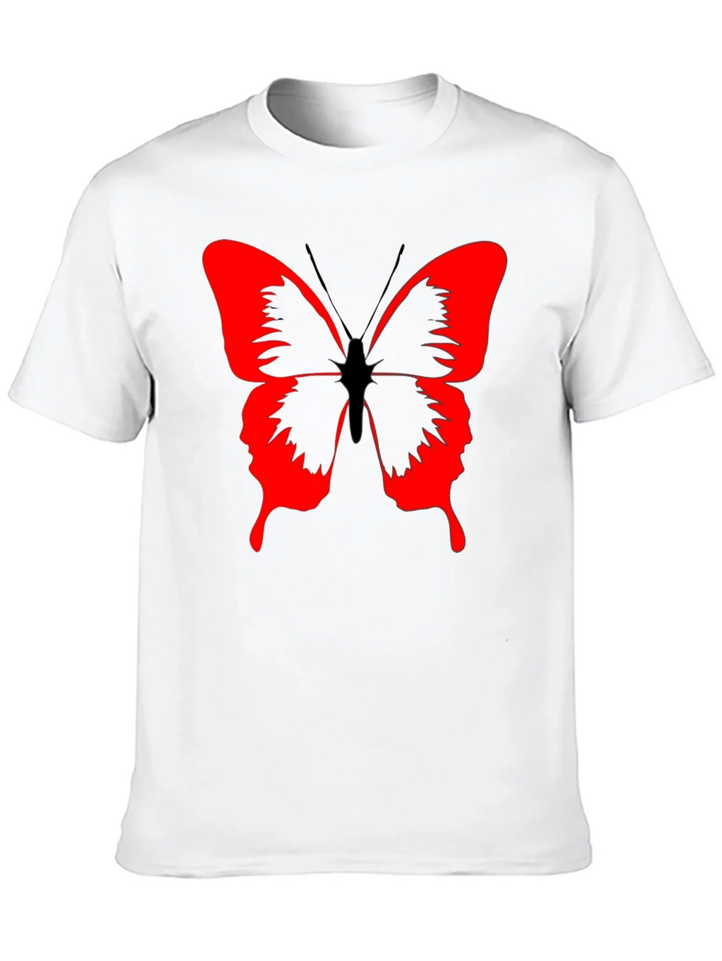 Butterfly Graphic Black T-Shirt - Bold Red Design product image 9
