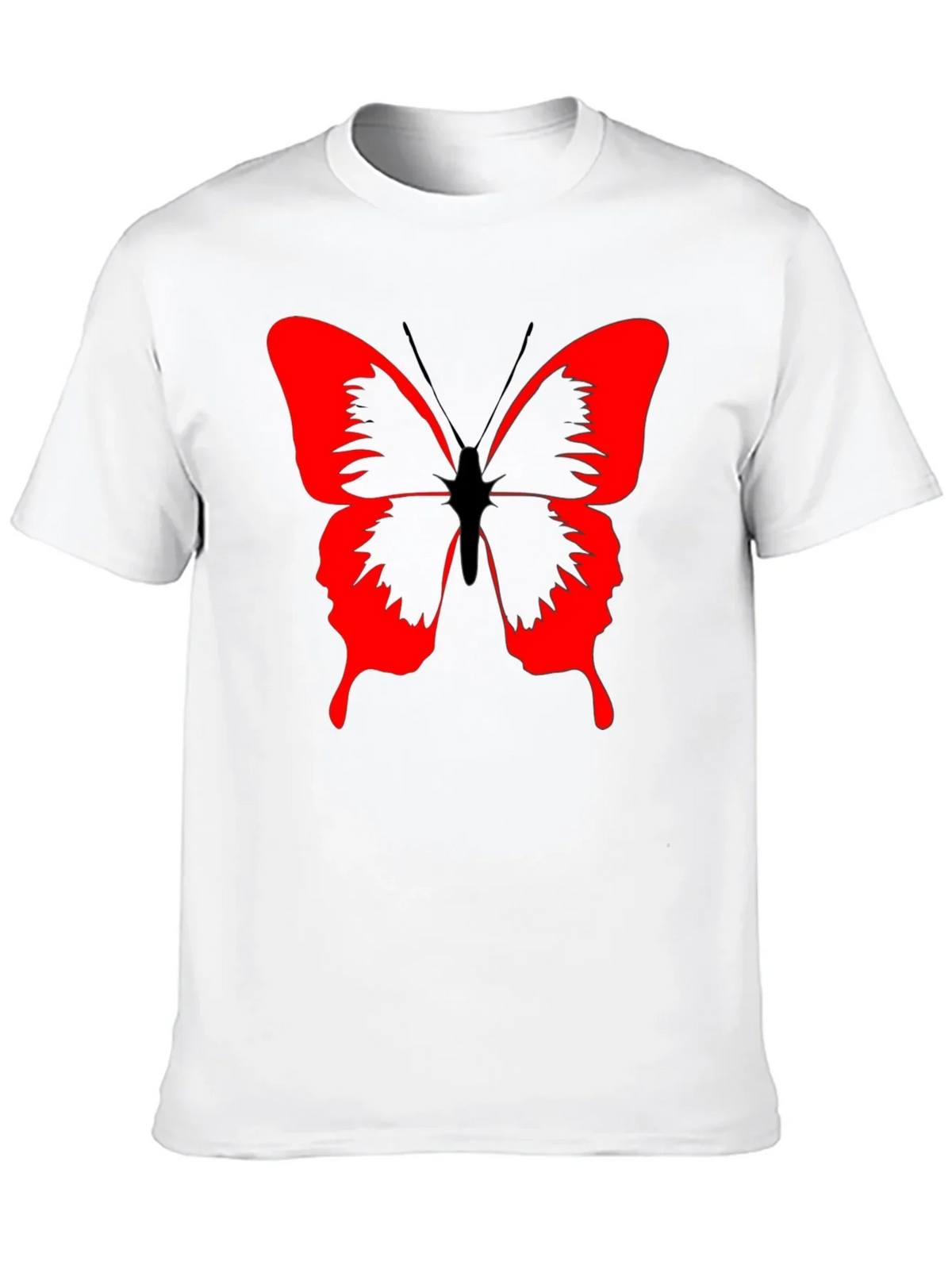 Butterfly Graphic Black T-Shirt - Bold Red Design product image 9