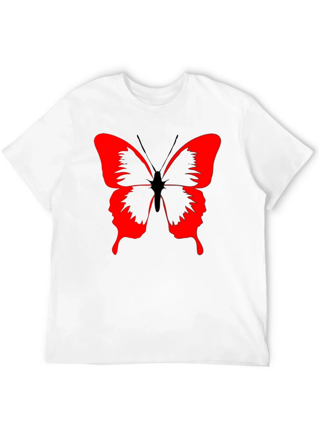 Butterfly Graphic Black T-Shirt - Bold Red Design product image 11