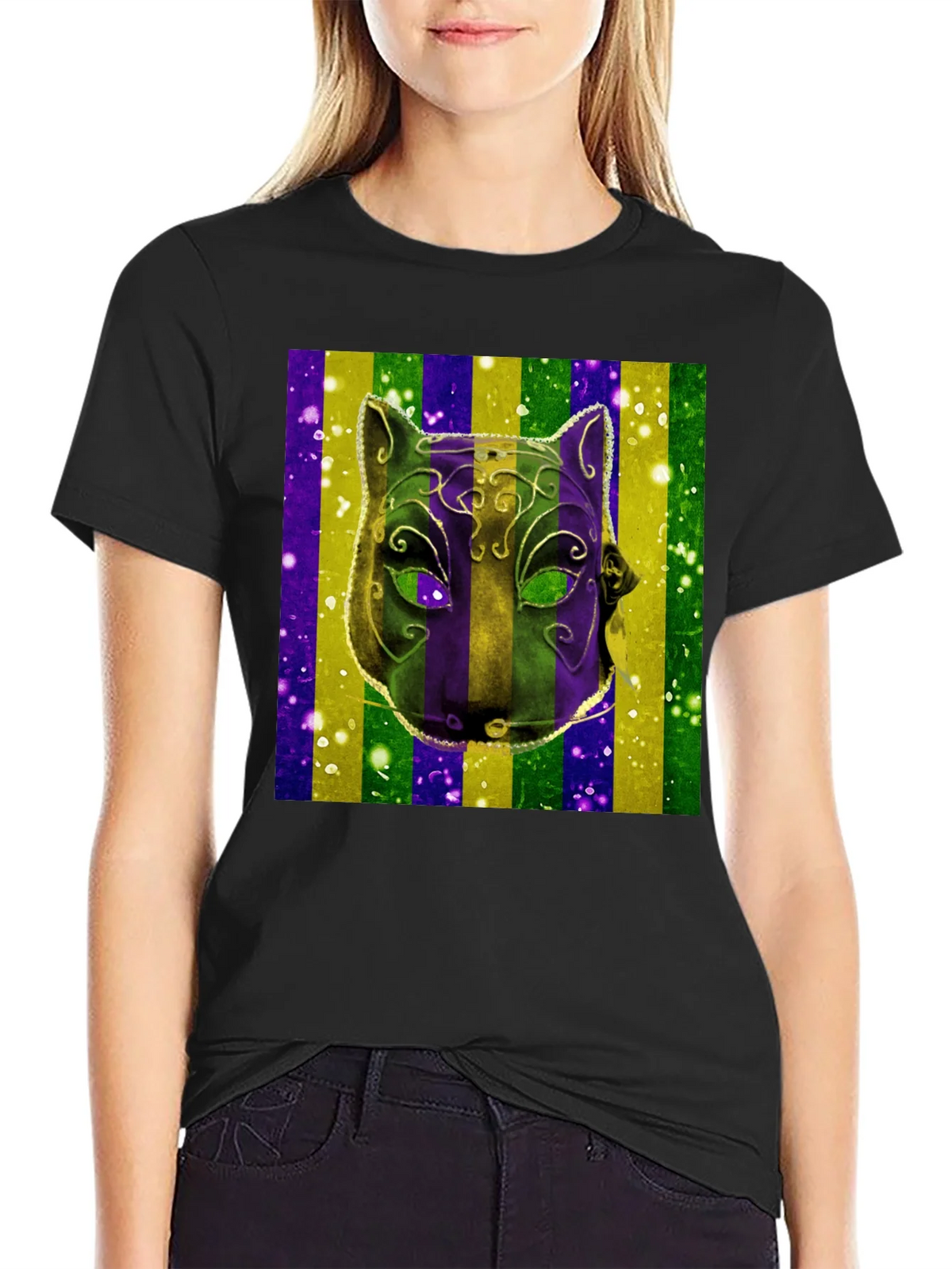 Mardi Gras Mask Graphic Tee product image 2