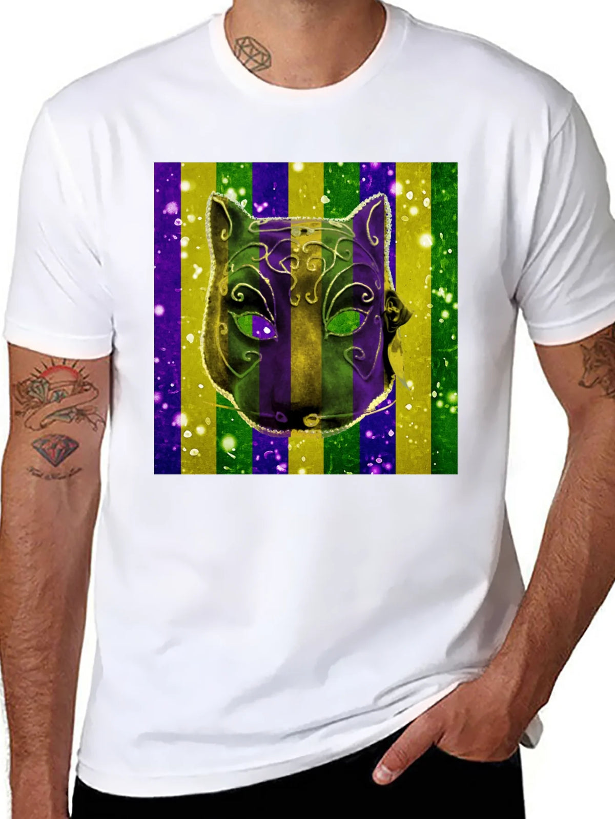 Mardi Gras Mask Graphic Tee product image 7