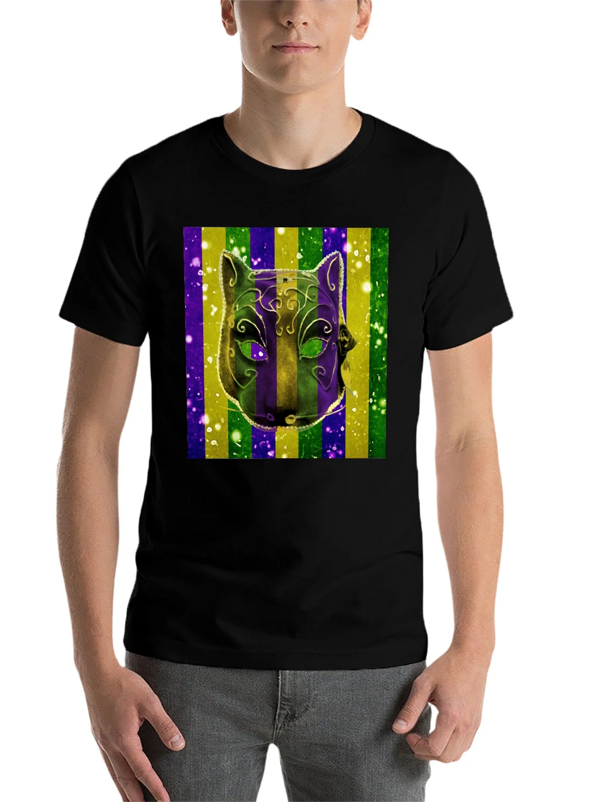 Mardi Gras Mask Graphic Tee product image 4
