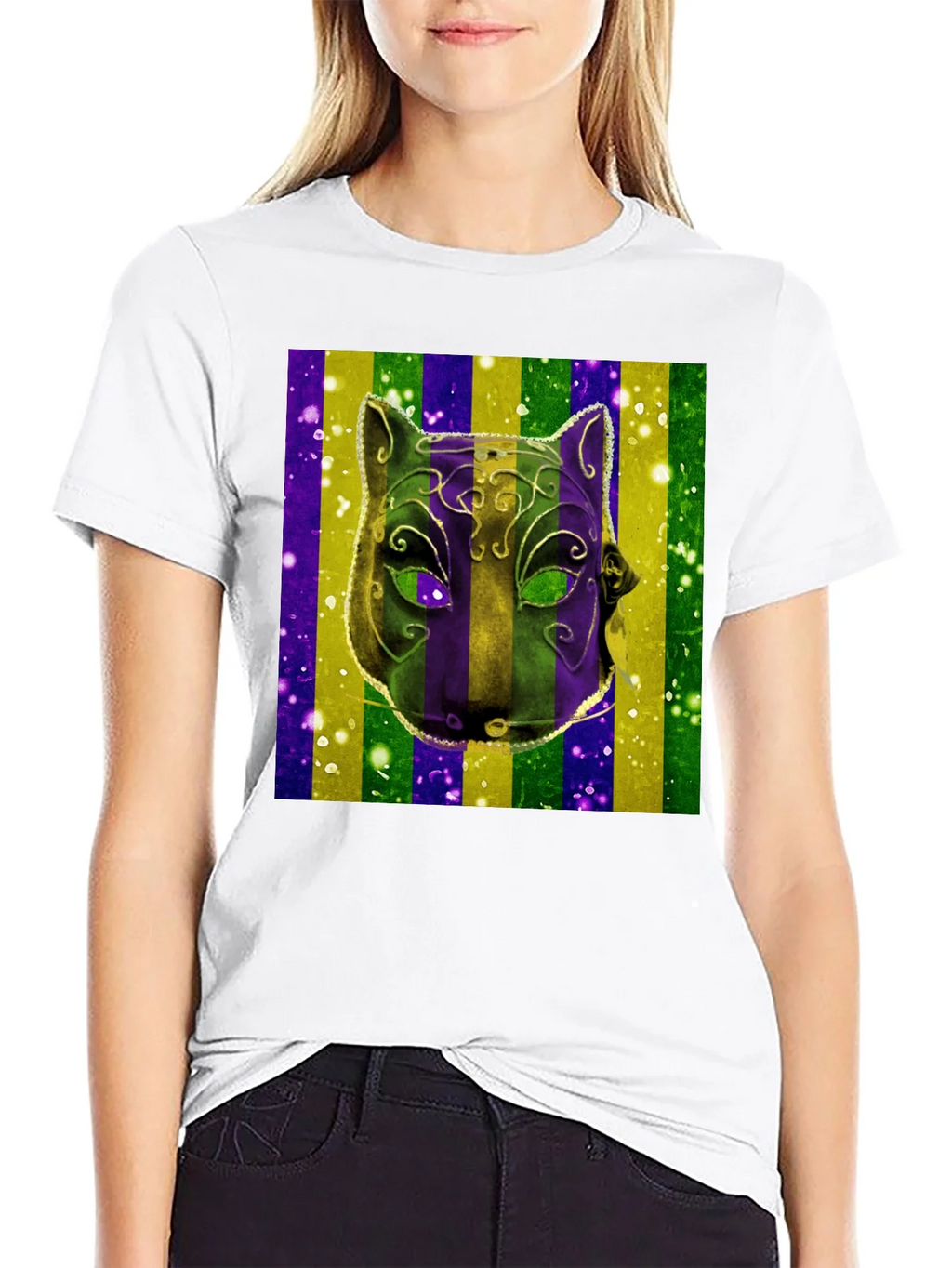 Mardi Gras Mask Graphic Tee product image 8