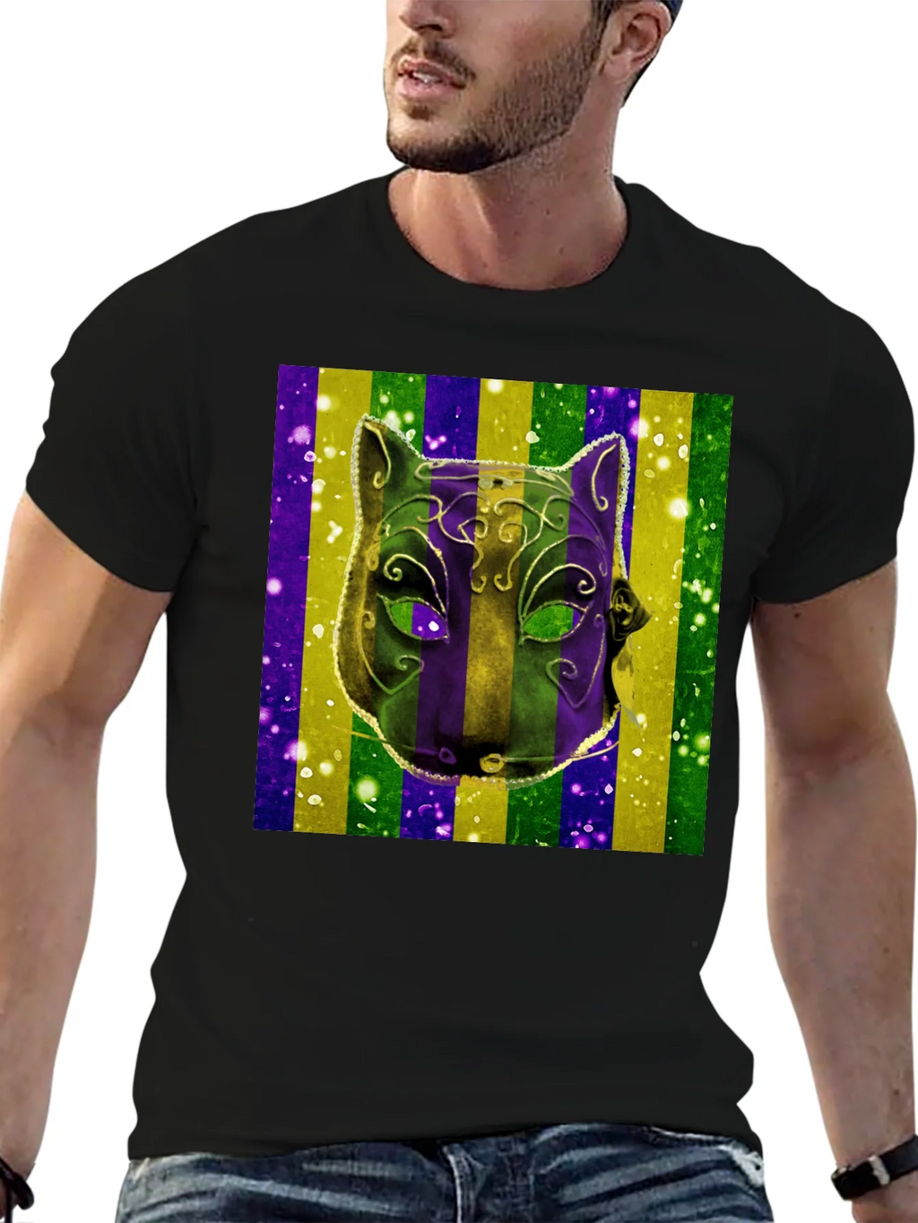 Mardi Gras Mask Graphic Tee product image 6