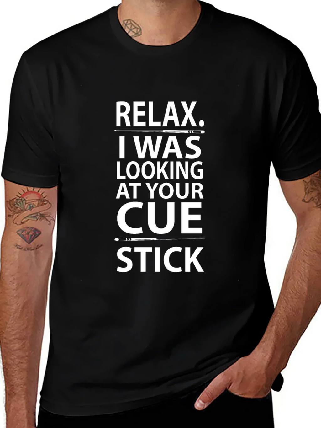 Relax Cue Stick T-Shirt - Novelty Billiards Tee product image 1