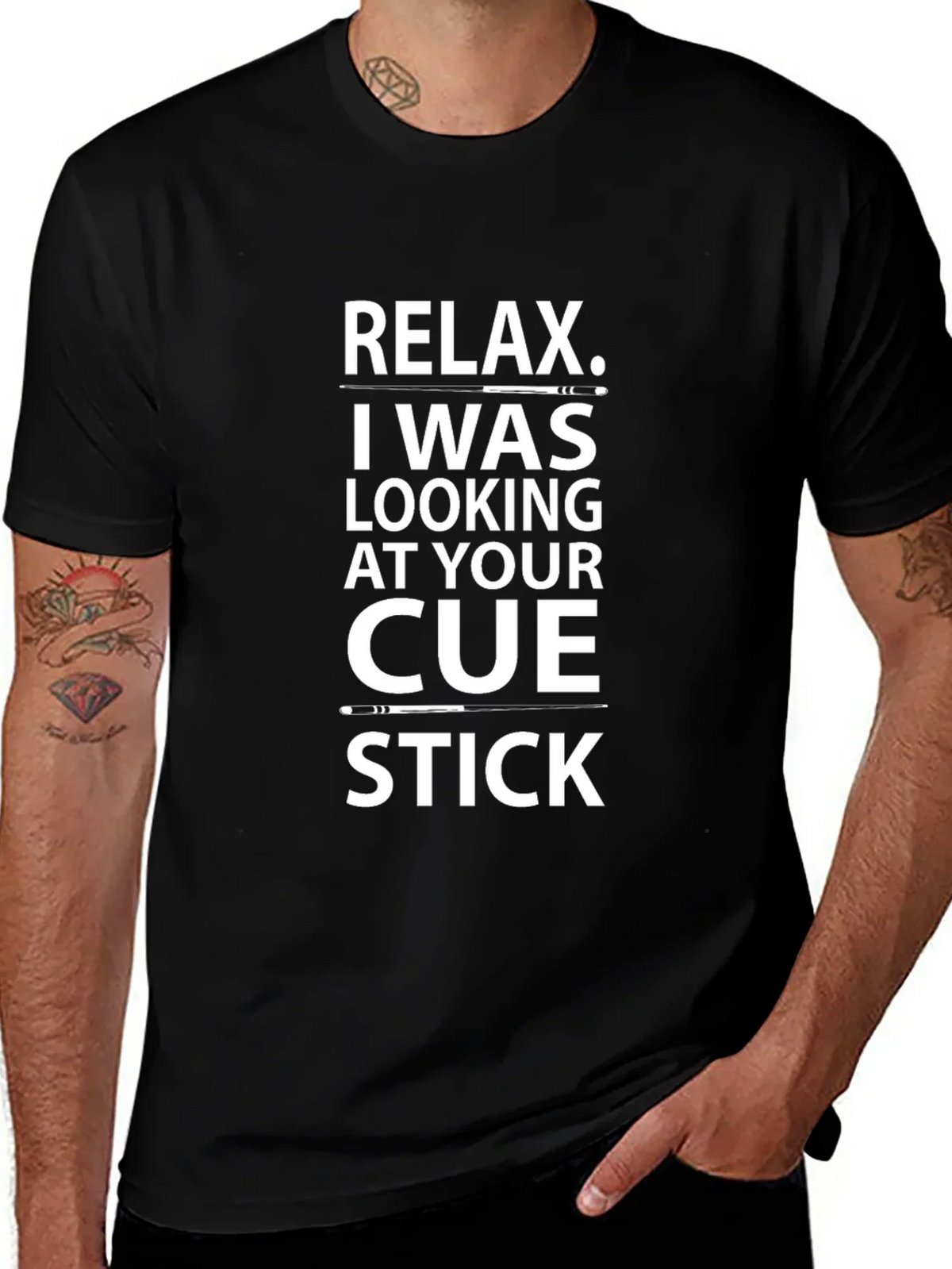 Relax Cue Stick T-Shirt - Novelty Billiards Tee product image 1