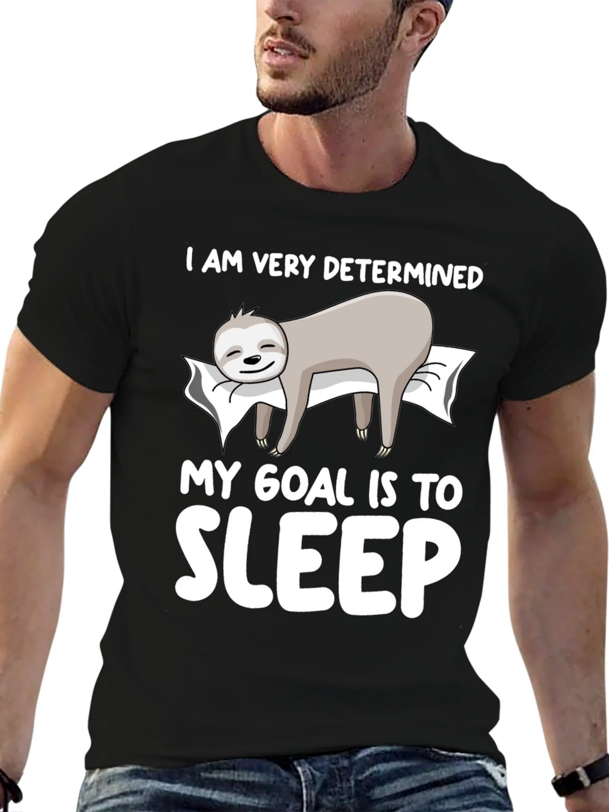 Determined to Sleep Sloth Graphic Tee