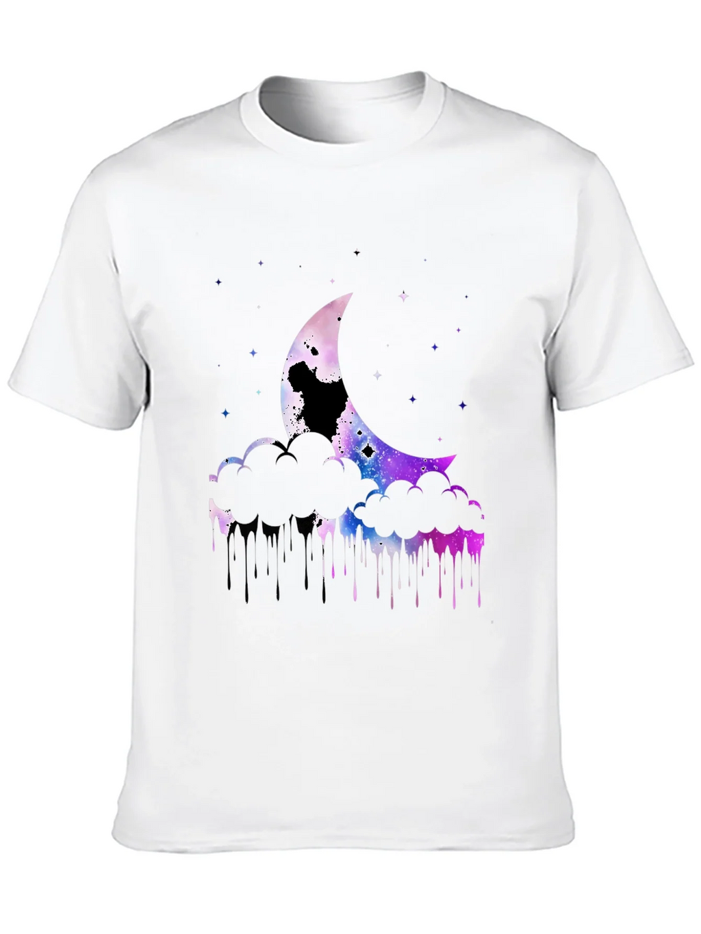 Galaxy Moon Graphic Print Black T-Shirt product image 9