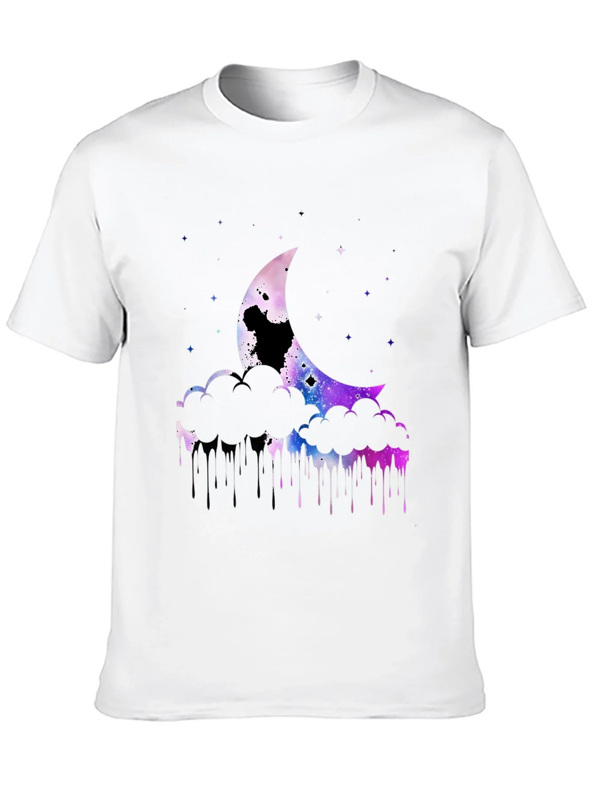 Galaxy Moon Graphic Print Black T-Shirt product image 9
