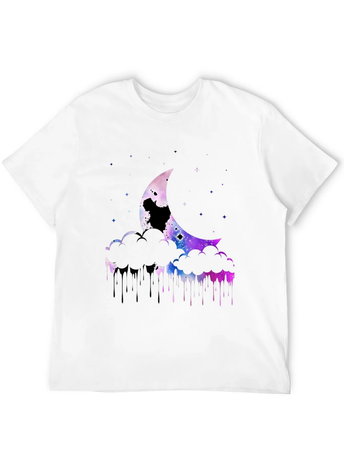 Galaxy Moon Graphic Print Black T-Shirt product image 11