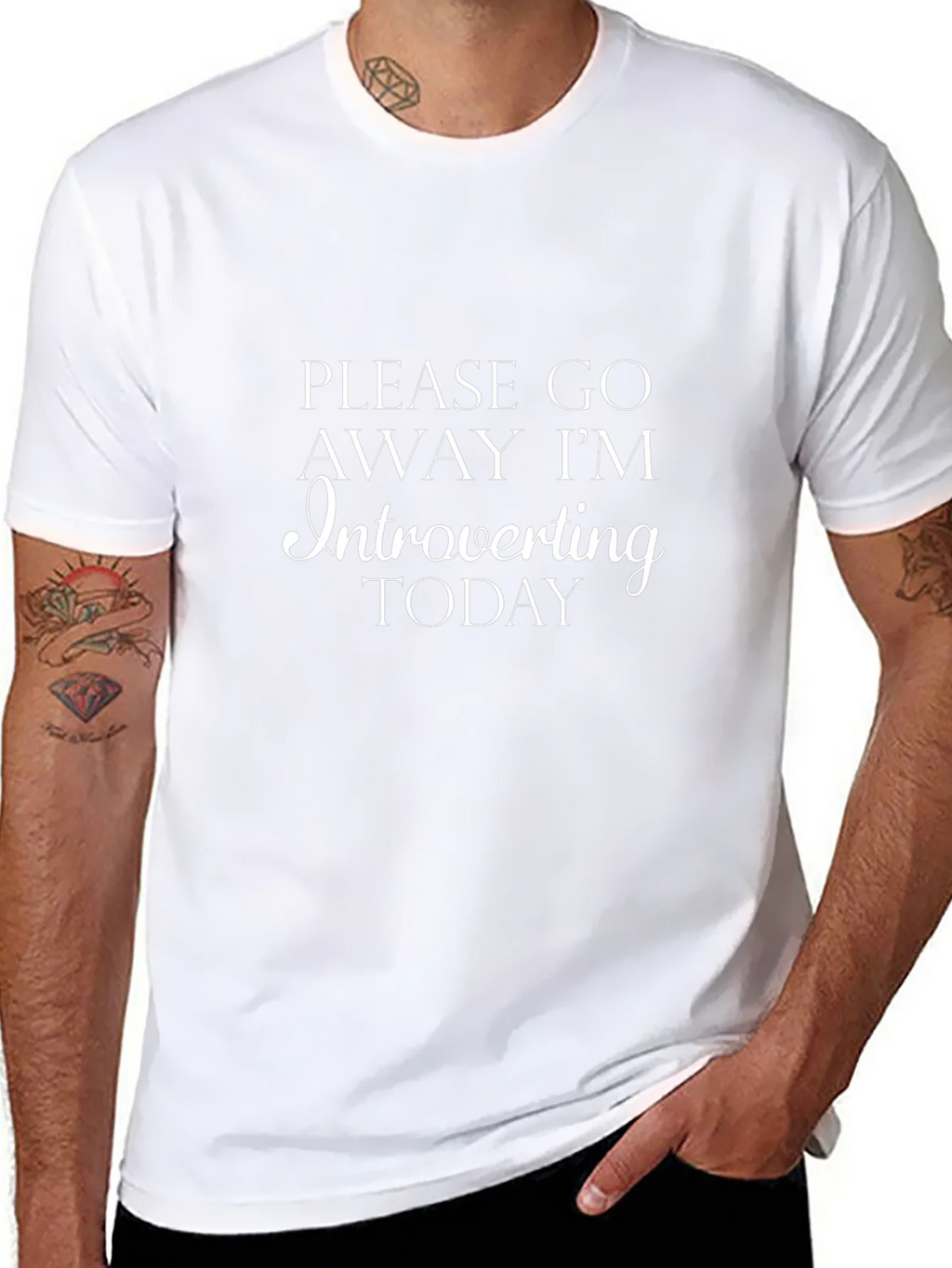 Introverting Today Graphic Tee - Black Cotton Shirt product image 7
