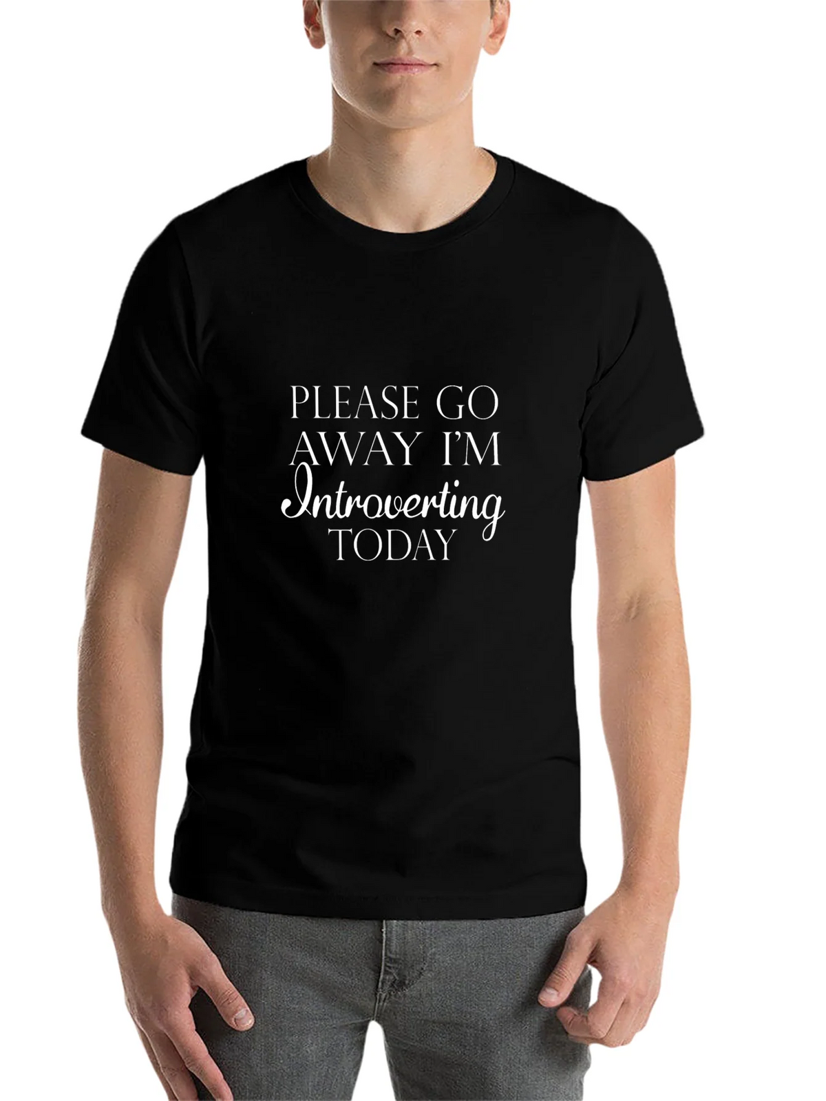 Introverting Today Graphic Tee - Black Cotton Shirt product image 4
