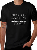 Introverting Today Graphic Tee - Black Cotton Shirt product image 1