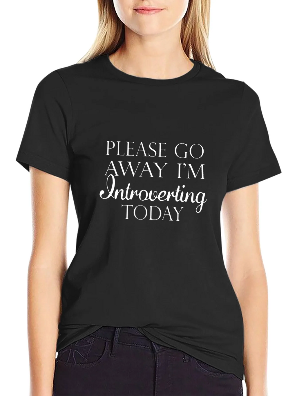 Introverting Today Graphic Tee - Black Cotton Shirt product image 2