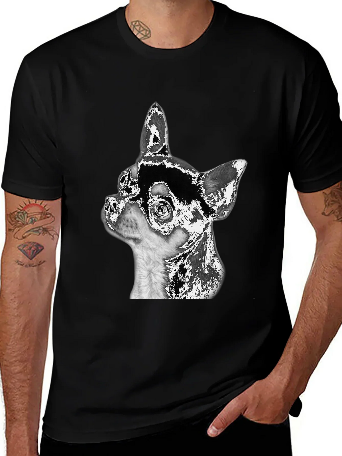 Chihuahua Dog Graphic Black T-Shirt product image 1