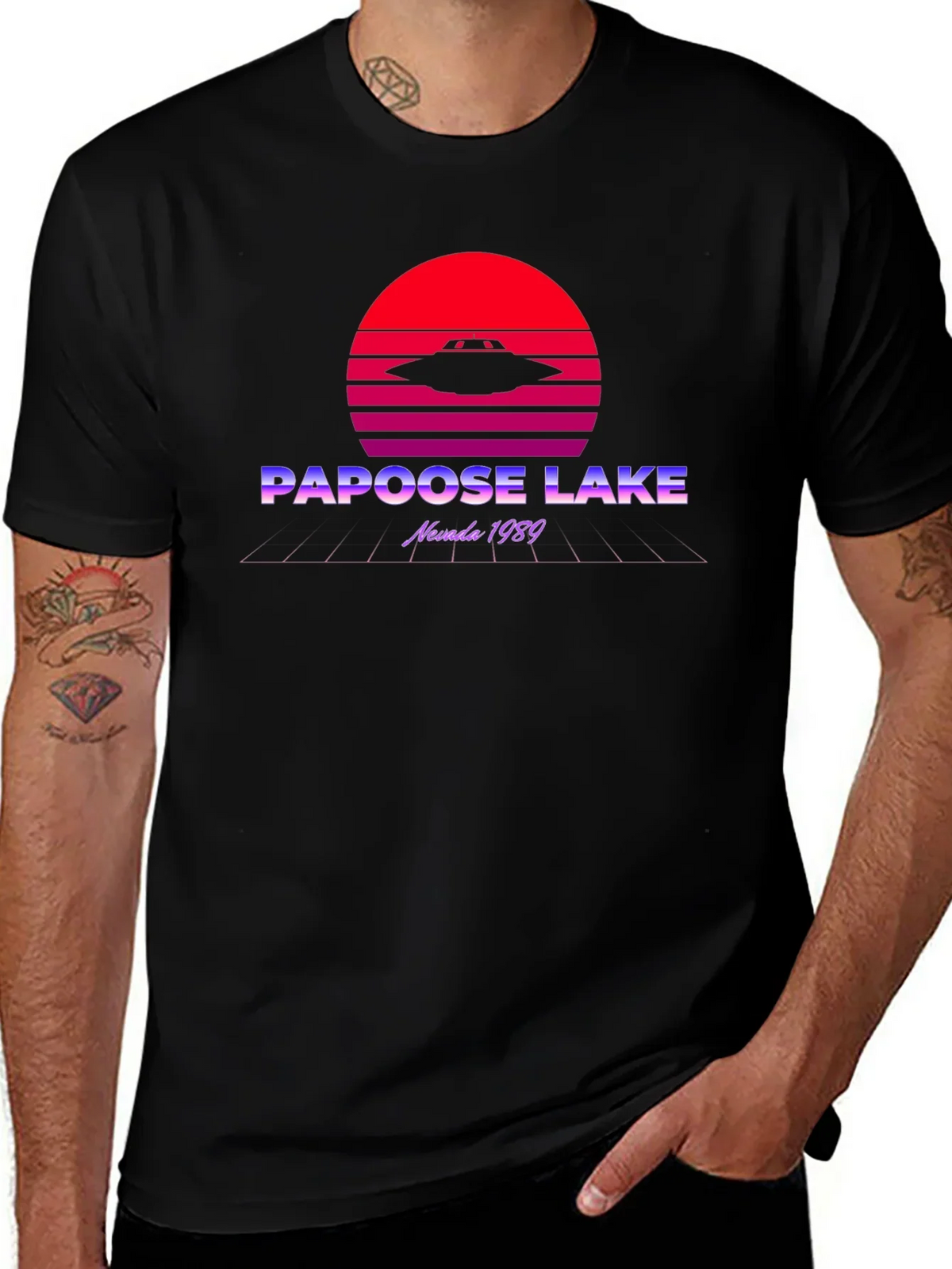 Papoose Lake UFO T-Shirt - Retro Nevada 1989 product image 1