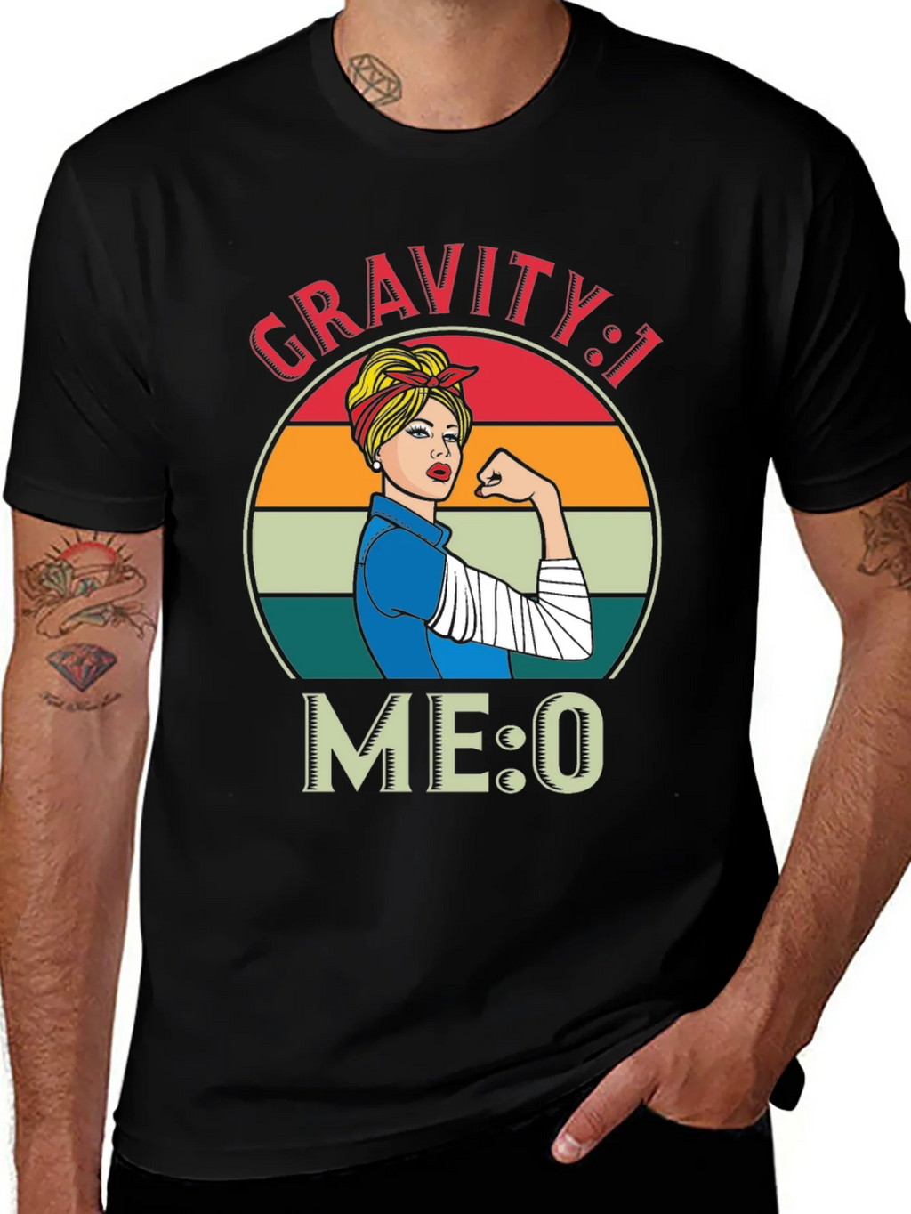 Gravity 1 Me 0 T-Shirt - Broken Arm Funny Get Well Soon product image 1
