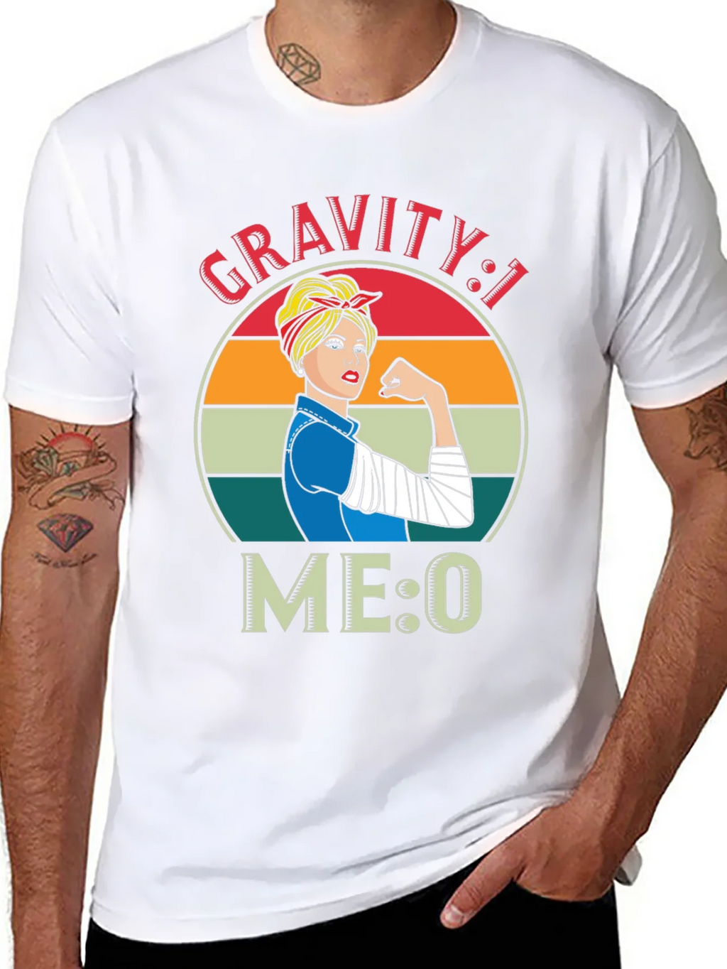 Gravity 1 Me 0 T-Shirt - Broken Arm Funny Get Well Soon product image 7