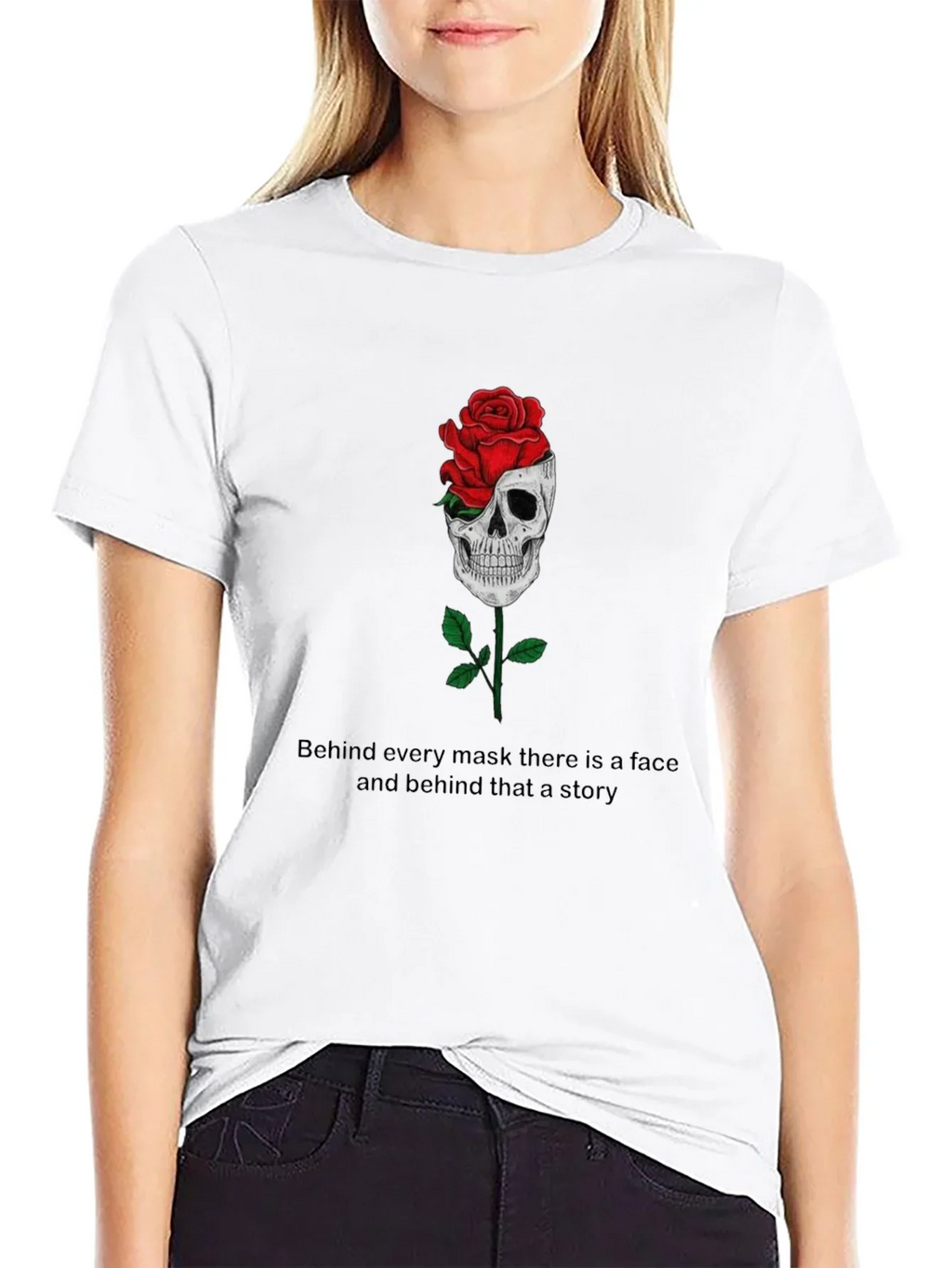 Skull Rose Graphic Tee - Behind Every Mask product image 8