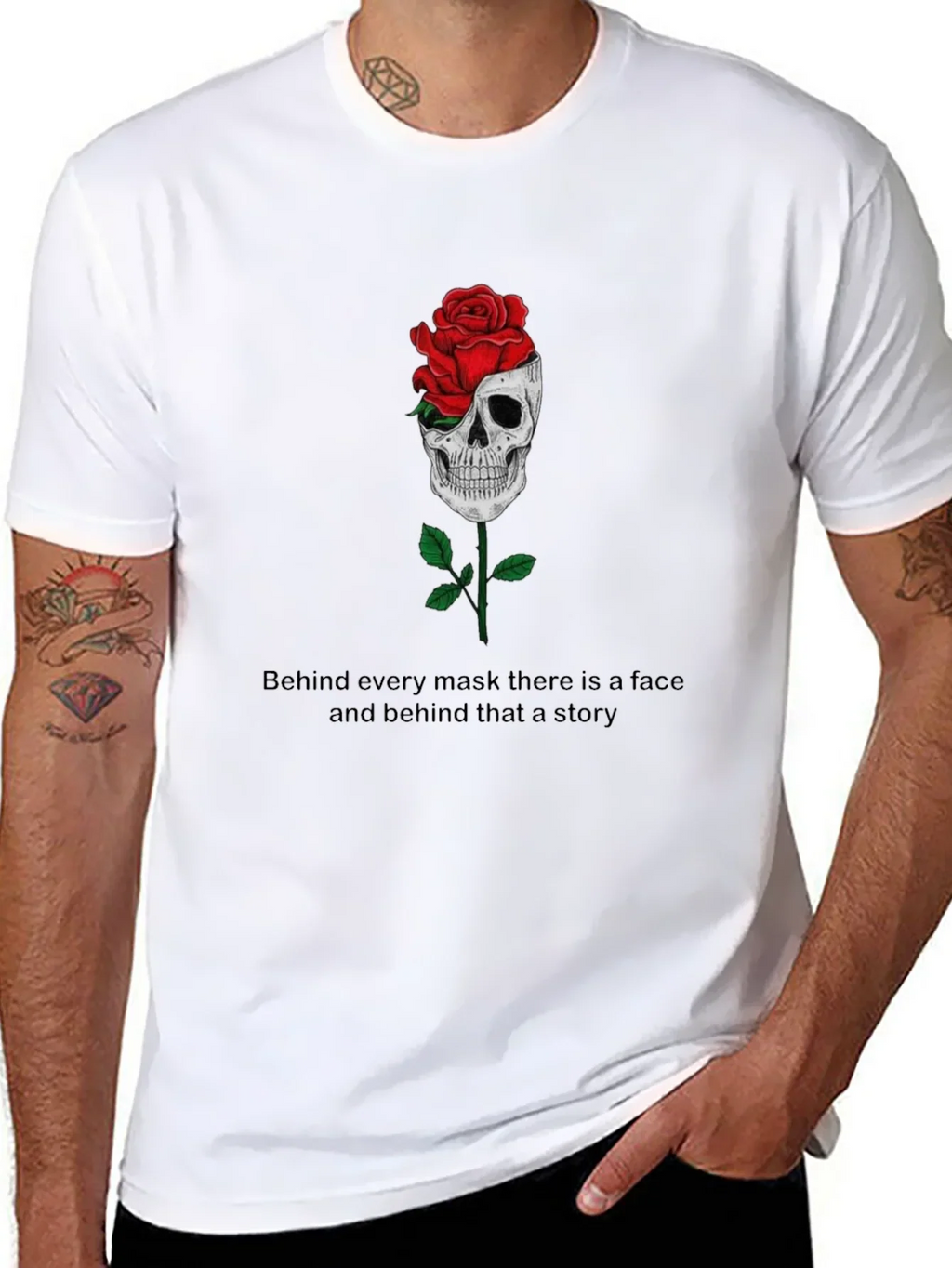 Skull Rose Graphic Tee - Behind Every Mask product image 7