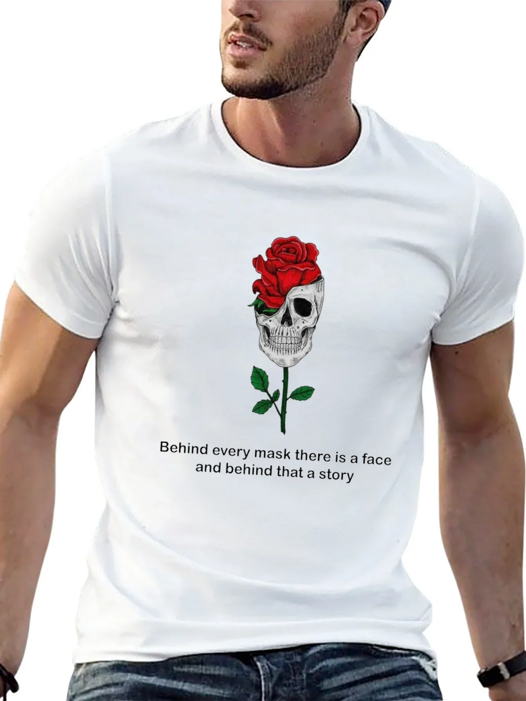 Skull Rose Graphic Tee - Behind Every Mask product image 12