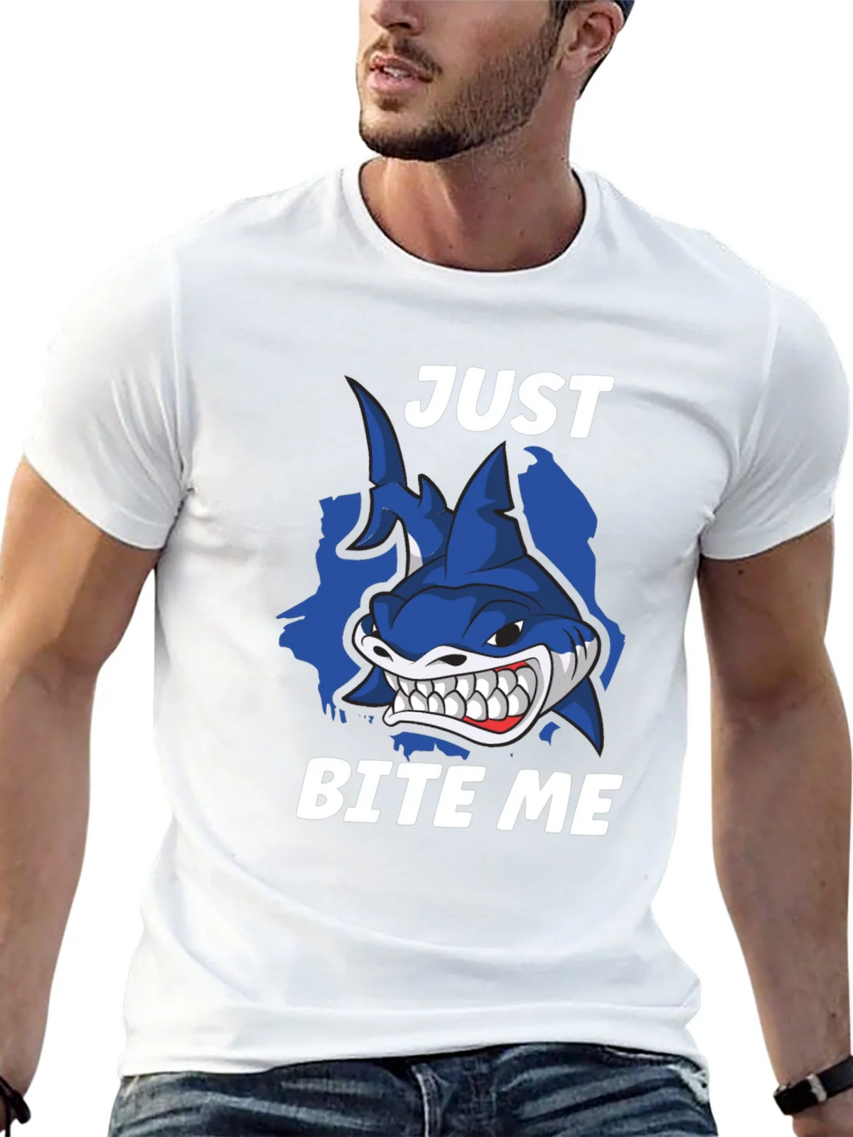 Just Bite Me Shark T-Shirt - Funny Novelty Tee product image 12