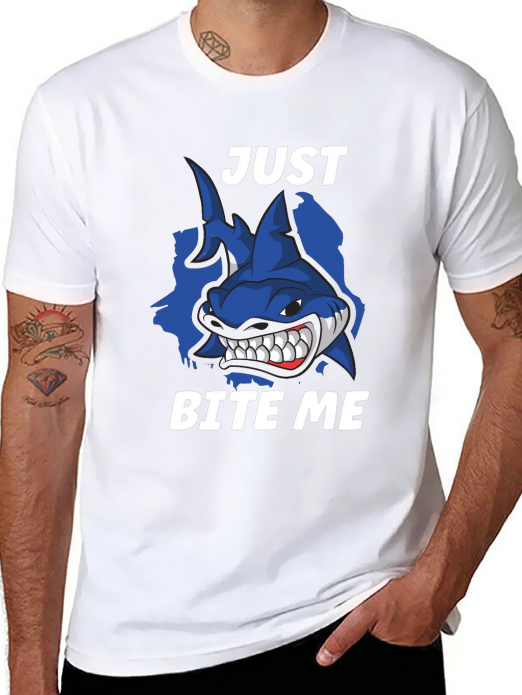 Just Bite Me Shark T-Shirt - Funny Novelty Tee product image 7