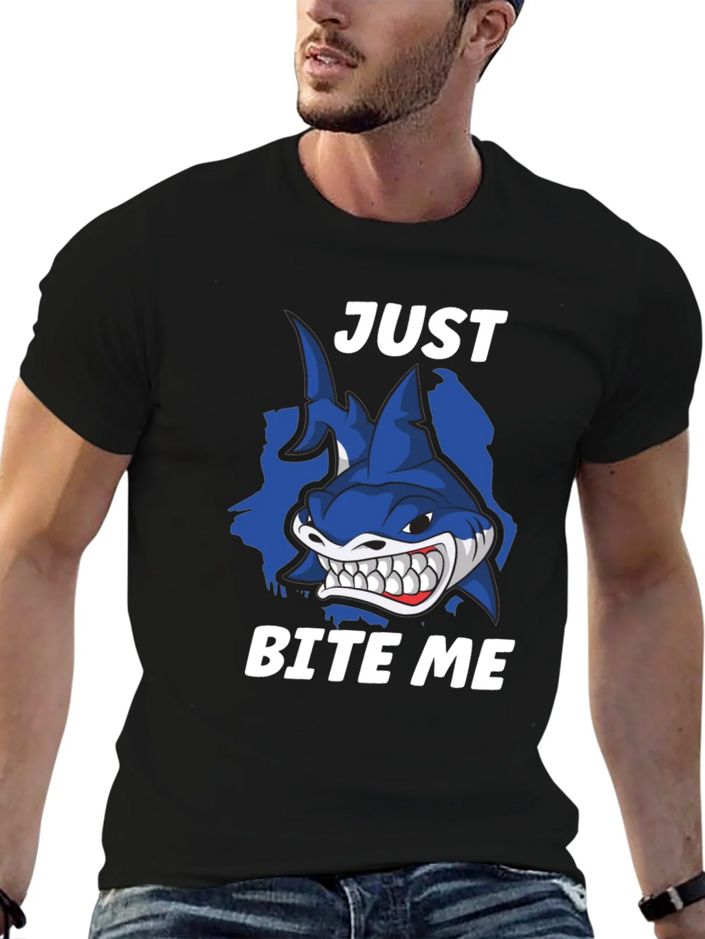 Just Bite Me Shark T-Shirt - Funny Novelty Tee product image 6