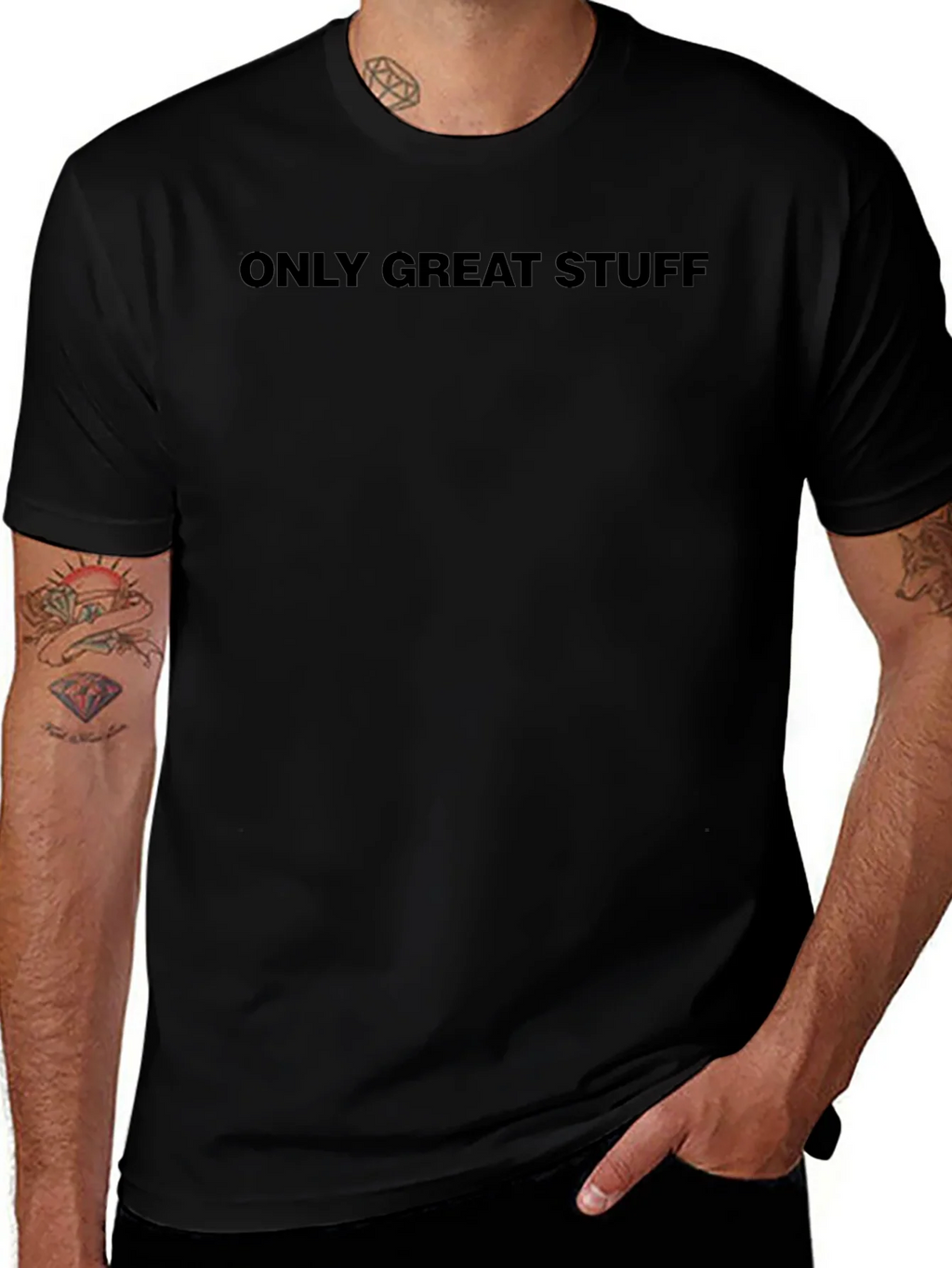 Only Great Stuff Black Crew Neck T-Shirt product image 1