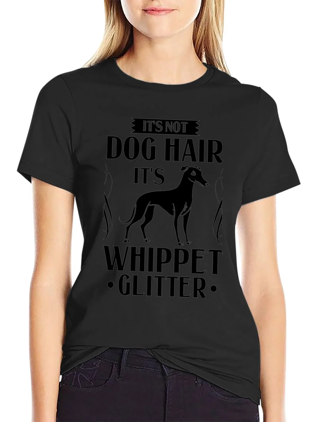 Its Not Dog Hair Whippet Glitter T-Shirt product image 2