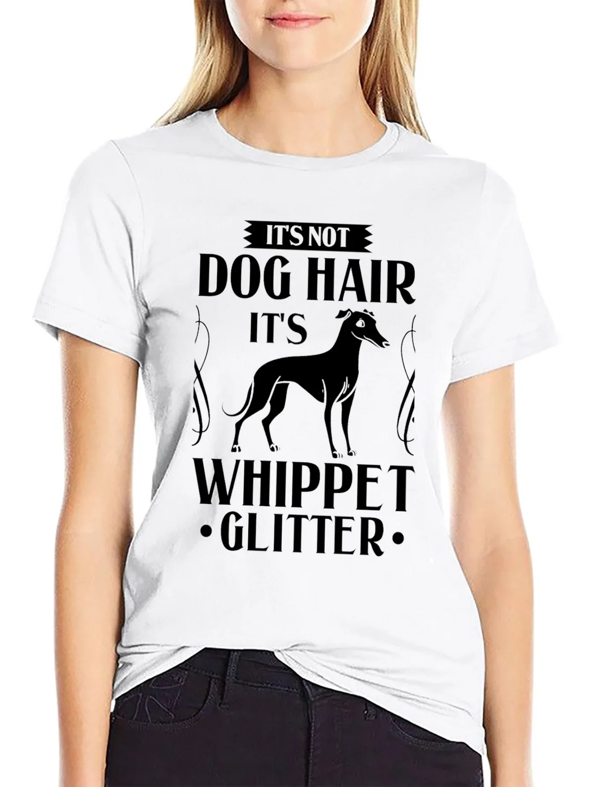 Its Not Dog Hair Whippet Glitter T-Shirt product image 8